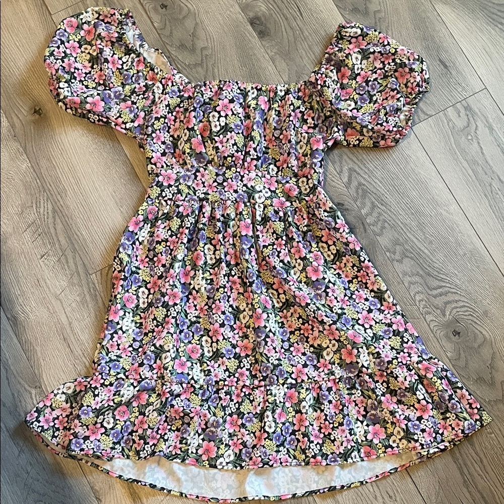 Velvet Torch Floral Puff Sleeve Mini Dress - Picture 4 of 11
